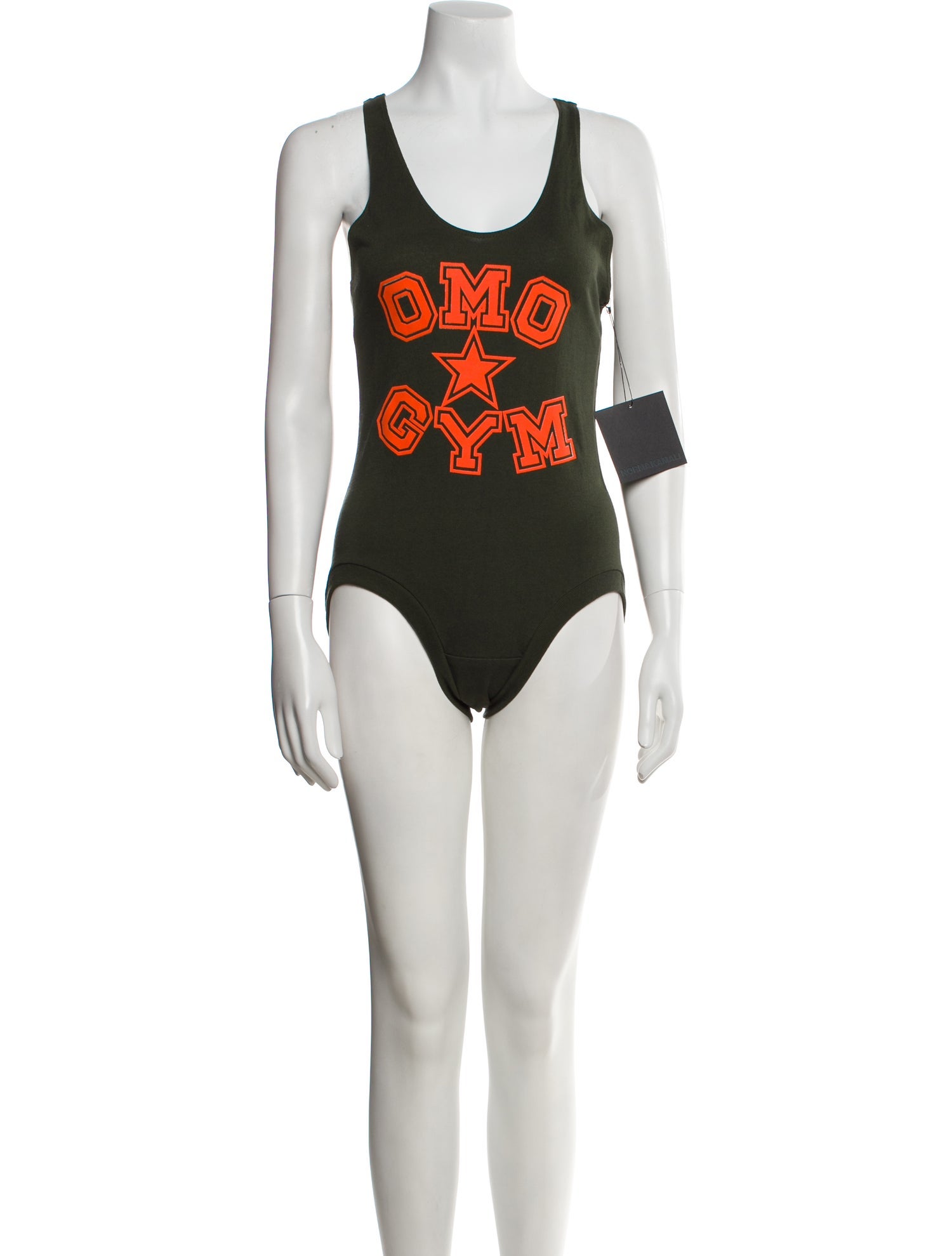 OMO Norma Kamali Vintage Graphic Print Bodysuit