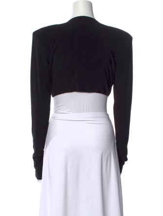 Norma Kamali Crew Neck Long Sleeve Crop Top