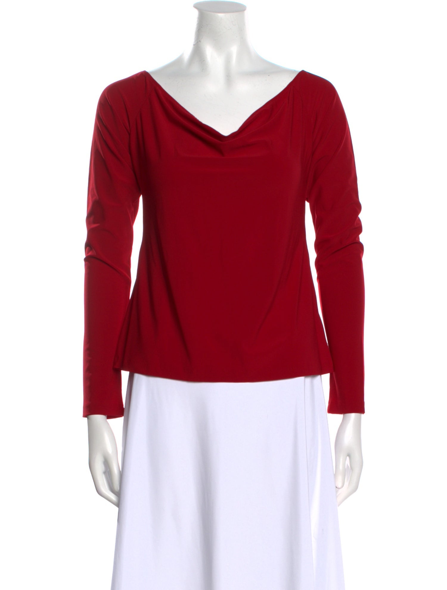 Norma Kamali Cowl Neck Long Sleeve Blouse