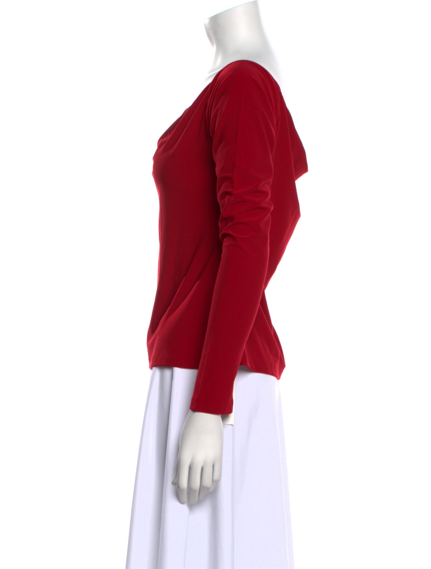 Norma Kamali Cowl Neck Long Sleeve Blouse