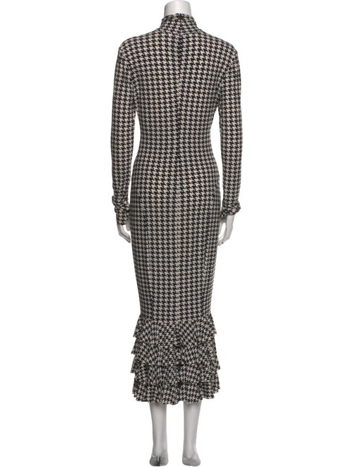 Norma Kamali Houndstooth Print Long Dress
