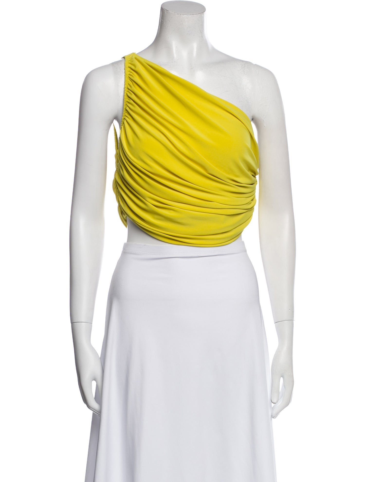 Norma Kamali One-Shoulder Sleeveless Crop Top