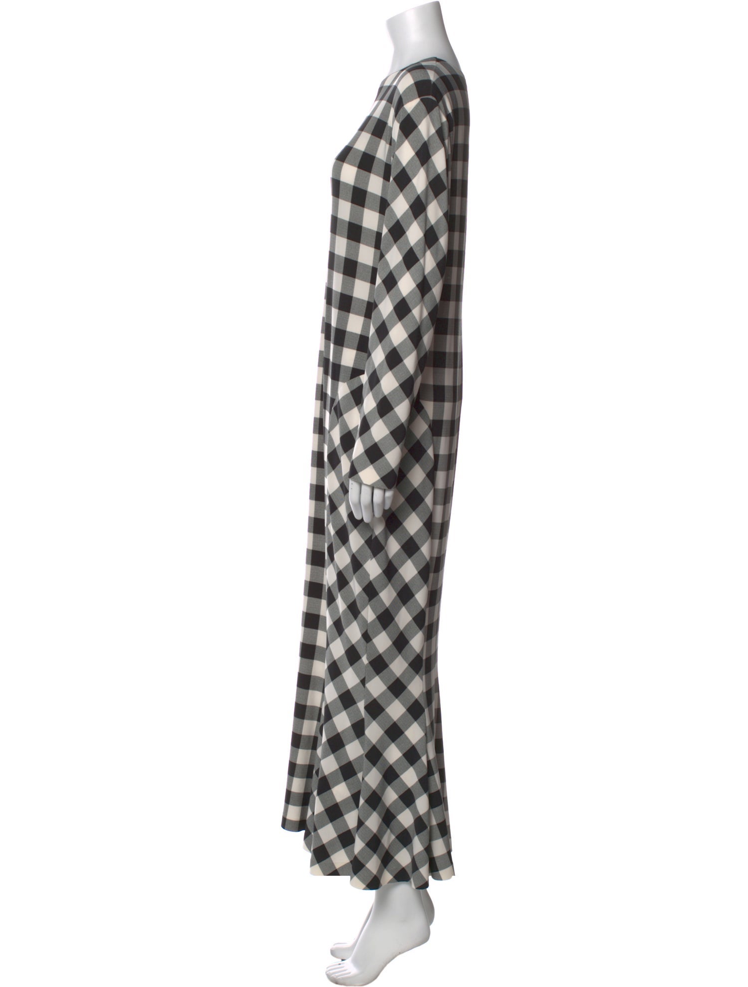 Norma Kamali Plaid Print Long Dress