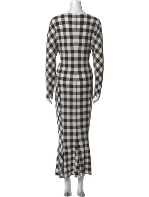Norma Kamali Plaid Print Long Dress