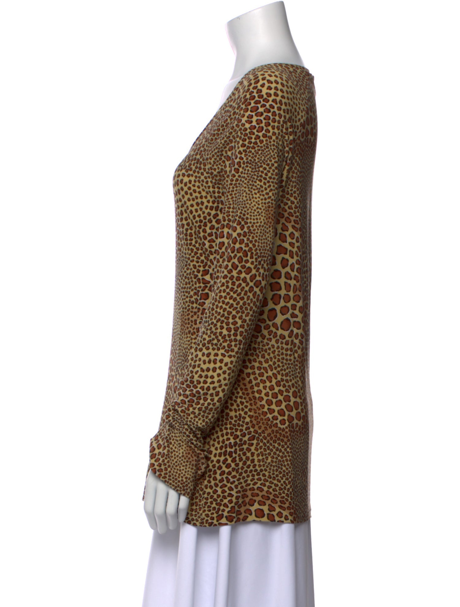 Norma Kamali Animal Print Scoop Neck Top