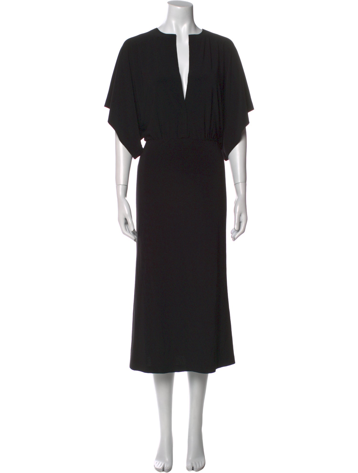 Norma Kamali V-Neck Midi Length Dress