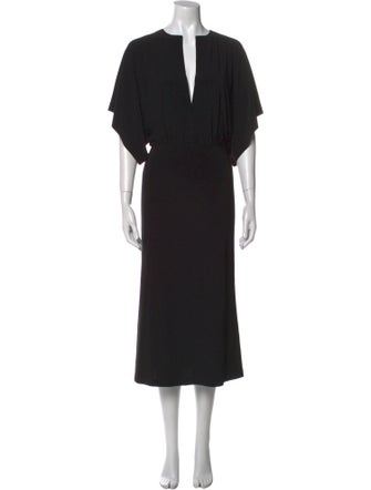 Norma Kamali V-Neck Midi Length Dress