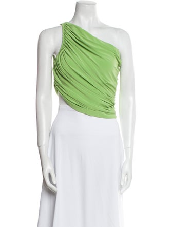 Norma Kamali One-Shoulder Sleeveless Crop Top