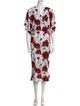 Norma Kamali Floral Print Midi Length Dress