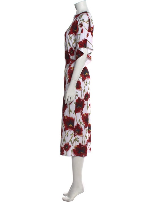 Norma Kamali Floral Print Midi Length Dress