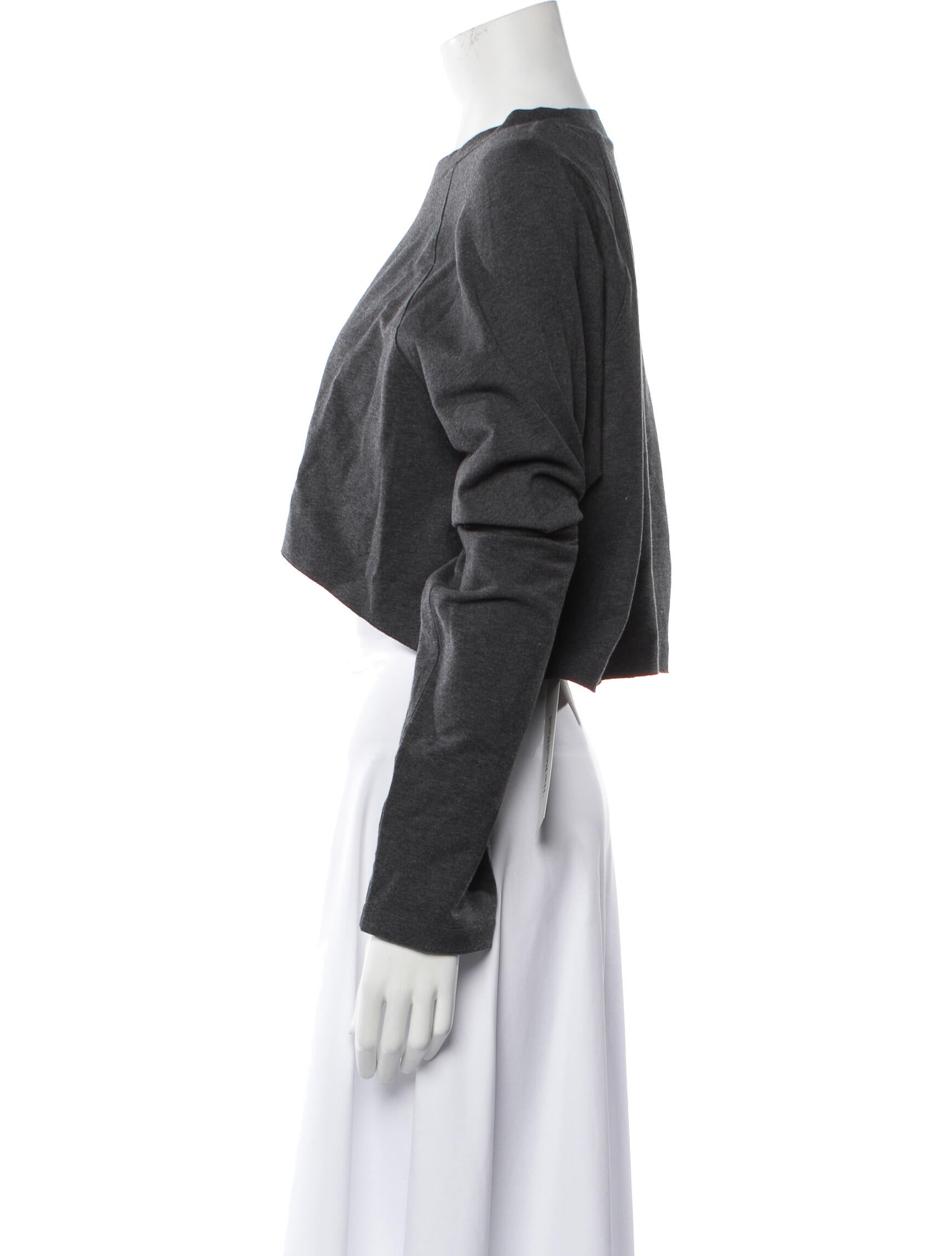 Norma Kamali Crew Neck Long Sleeve Crop Top w/ Tags