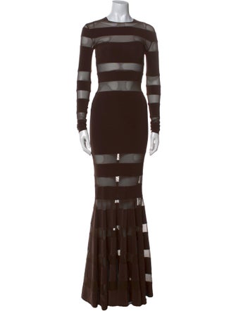 Norma Kamali Striped Long Dress