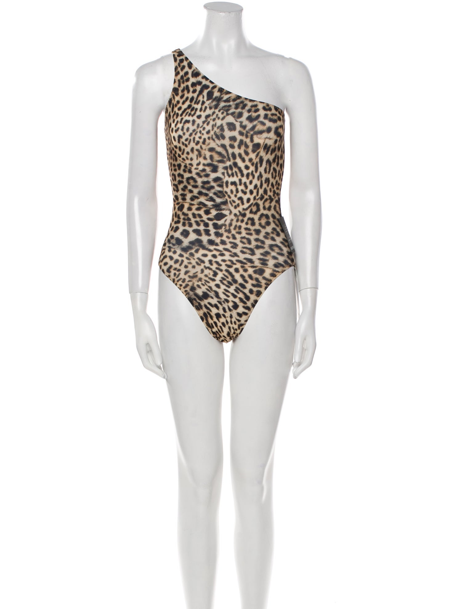 Norma Kamali Animal Print One-Shoulder Bodysuit w/ Tags