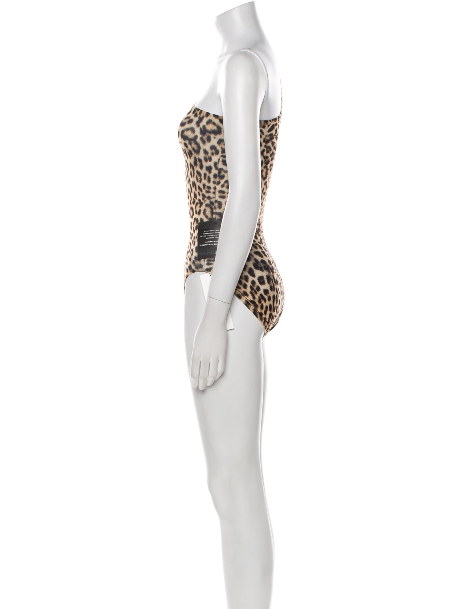 Norma Kamali Animal Print One-Shoulder Bodysuit w/ Tags