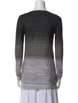 Norma Kamali Striped Crew Neck Top