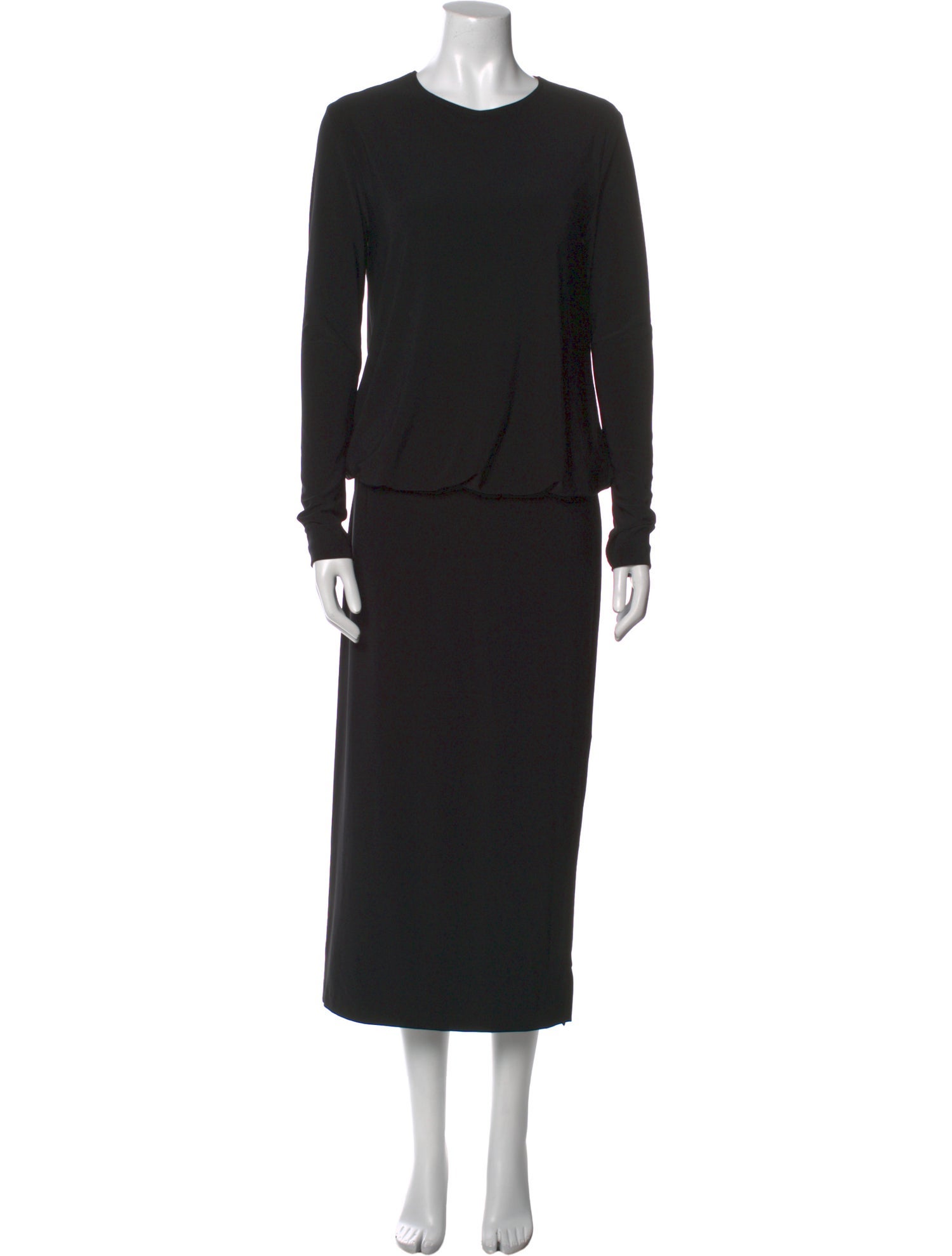 Norma Kamali Crew Neck Long Dress