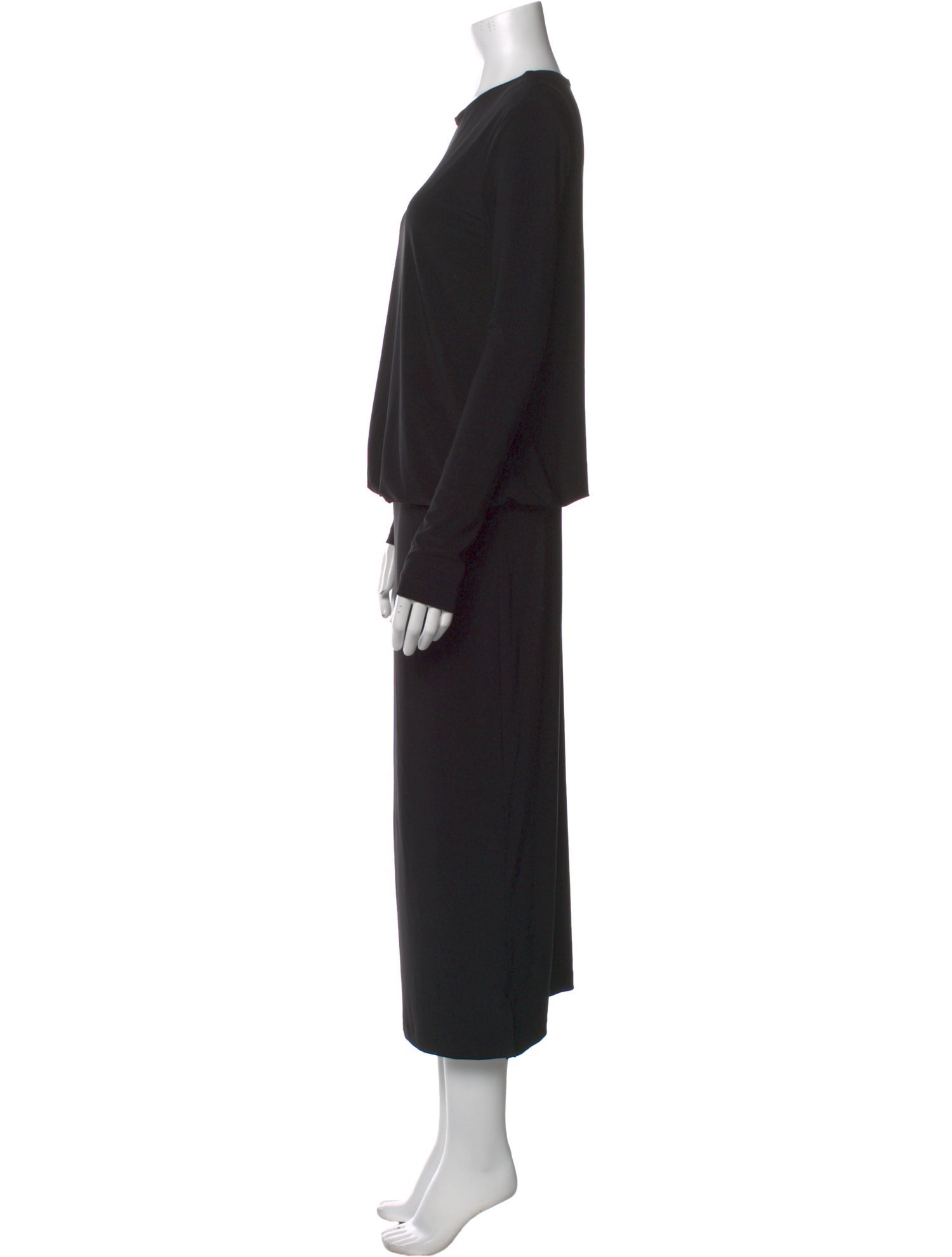 Norma Kamali Crew Neck Long Dress