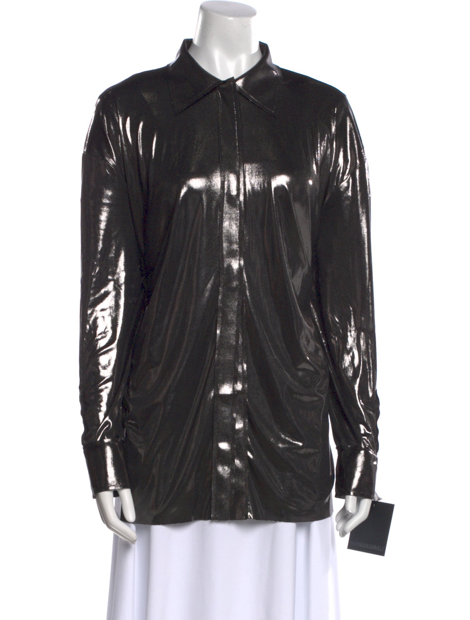 Norma Kamali Long Sleeve Button-Up Top w/ Tags