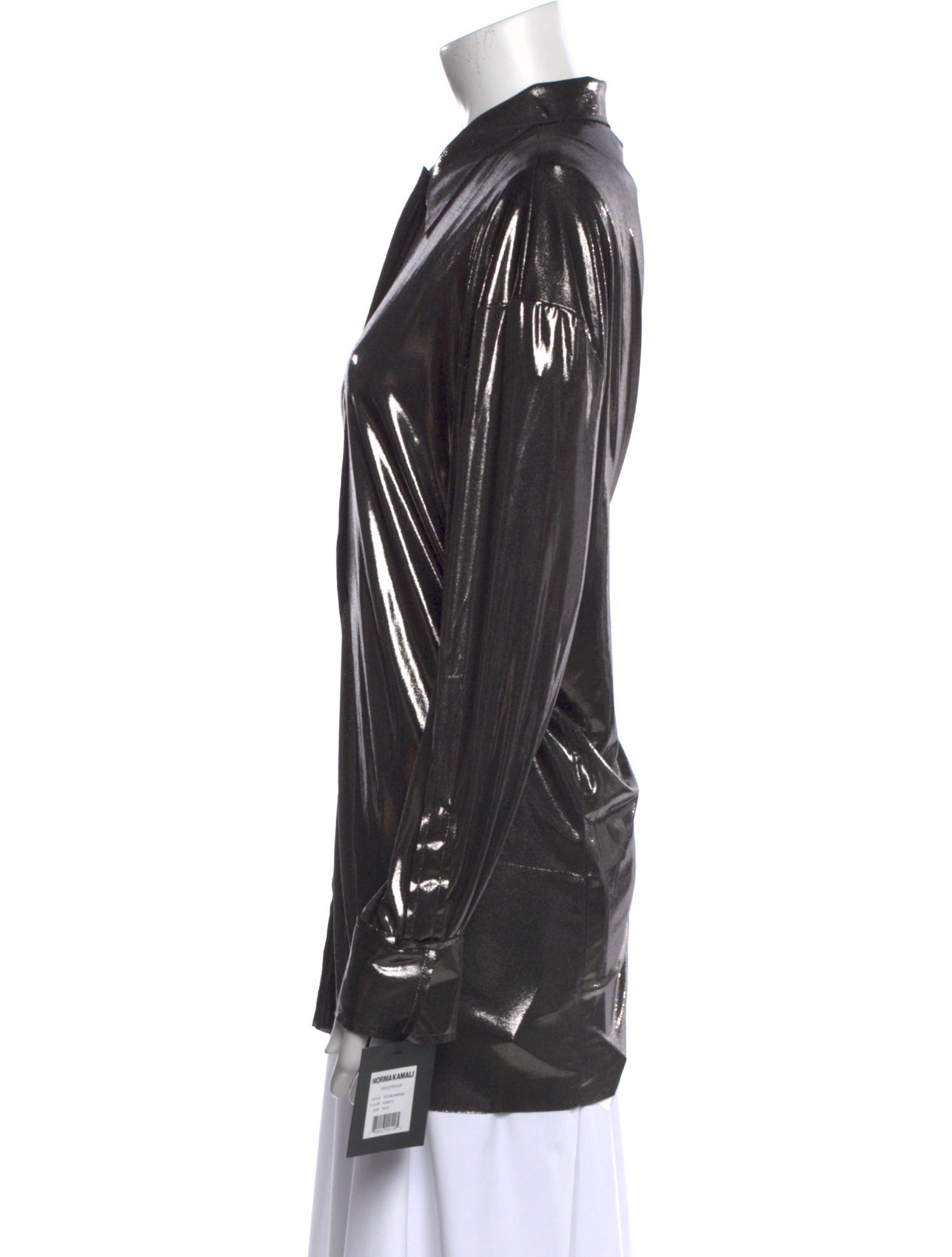 Norma Kamali Long Sleeve Button-Up Top w/ Tags