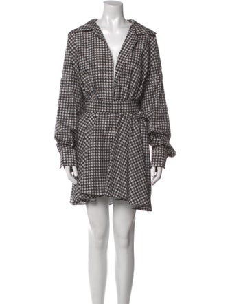 Norma Kamali Plaid Print Mini Dress