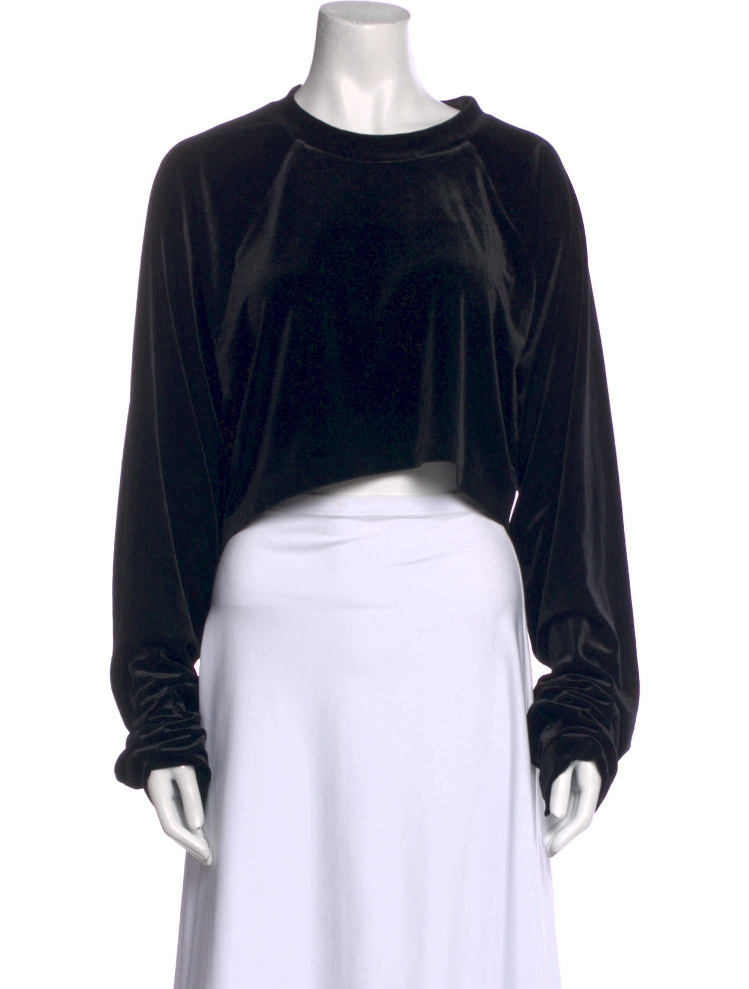 Norma Kamali Crew Neck Long Sleeve Crop Top w/ Tags