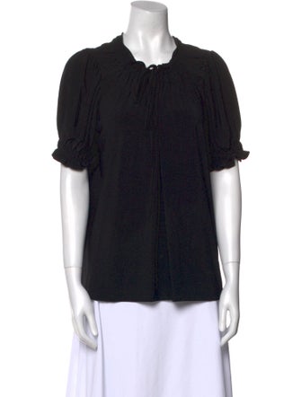 Norma Kamali Crew Neck Short Sleeve Blouse