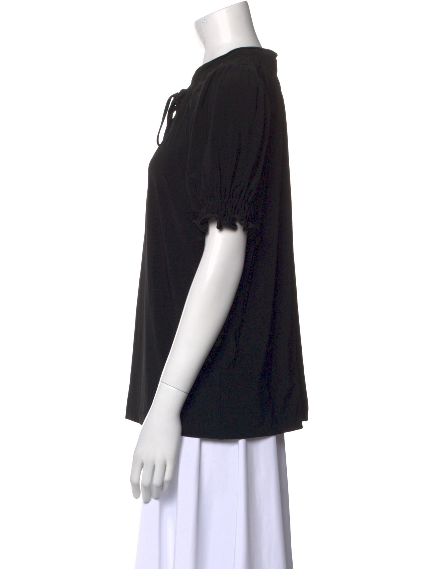 Norma Kamali Crew Neck Short Sleeve Blouse