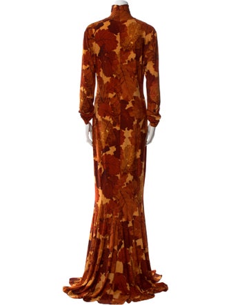 Norma Kamali Floral Print Long Dress