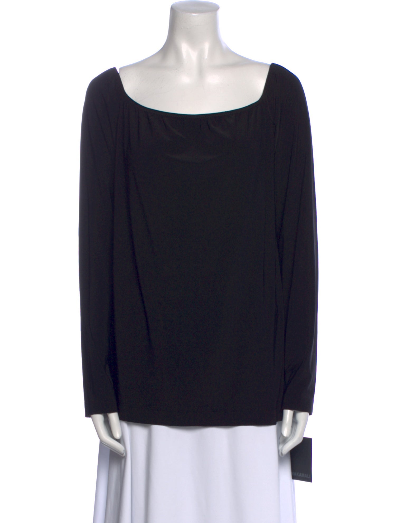 Norma Kamali Bateau Neckline Long Sleeve Blouse w/ Tags