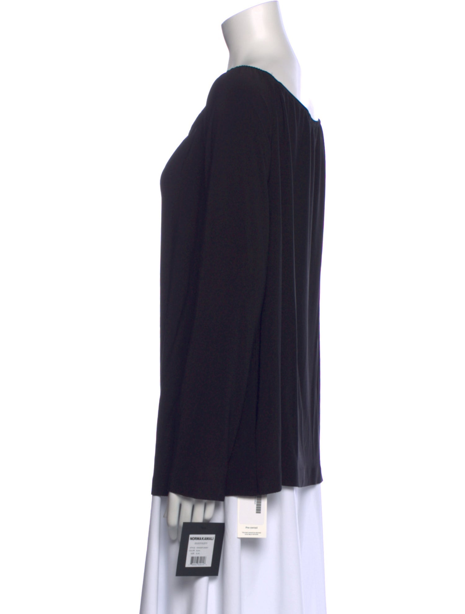 Norma Kamali Bateau Neckline Long Sleeve Blouse w/ Tags