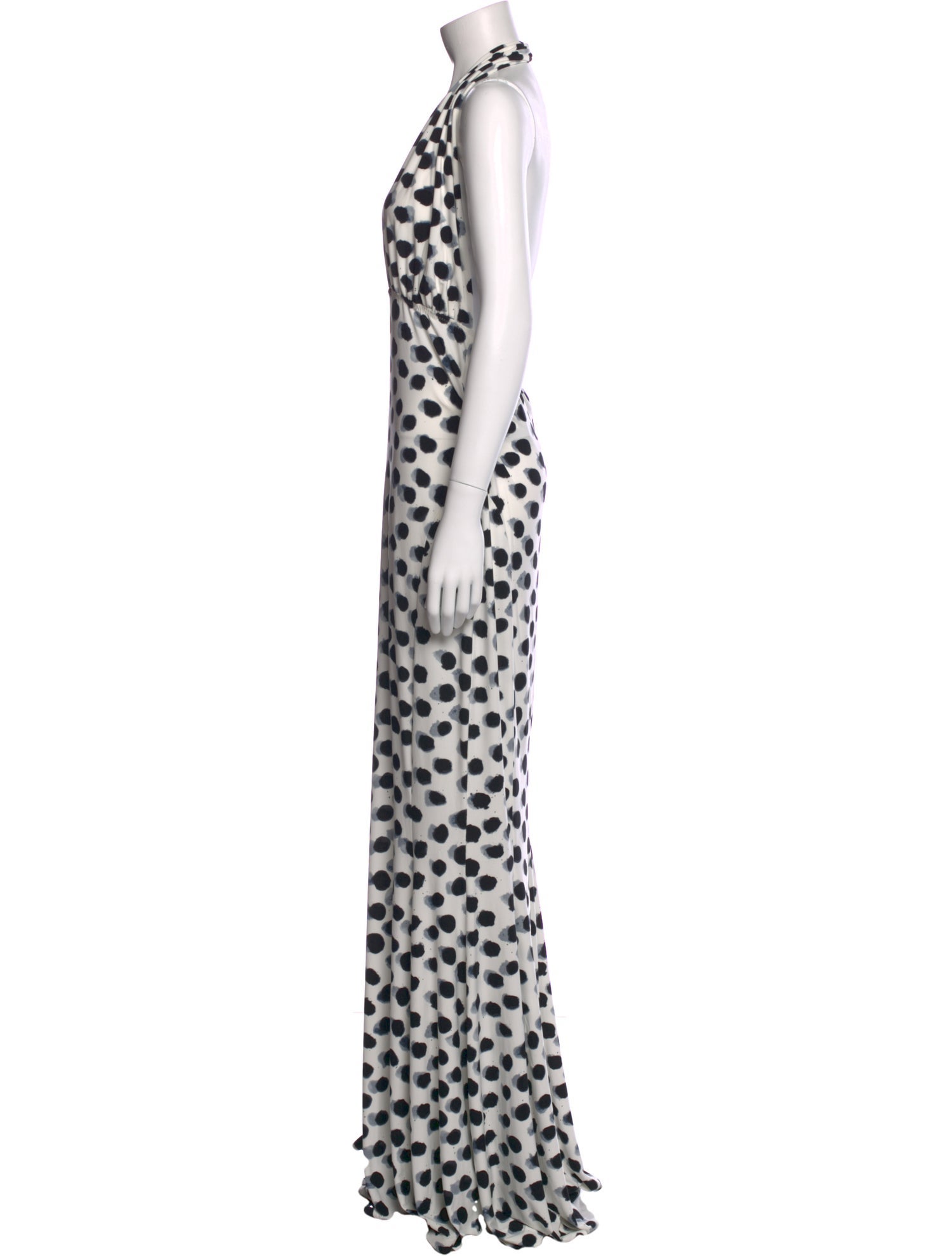 Norma Kamali Polka Dot Print Long Dress