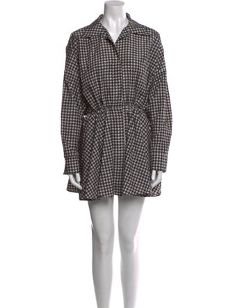 Norma Kamali Plaid Print Knee-Length Dress