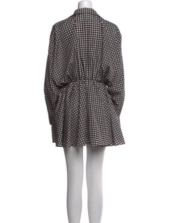 Norma Kamali Plaid Print Knee-Length Dress