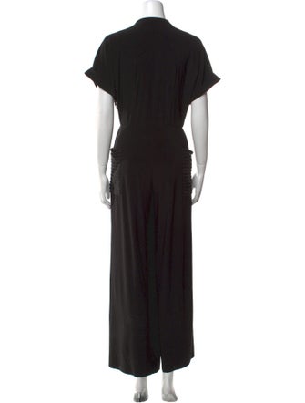 Norma Kamali Striped V-Neck Jumpsuit