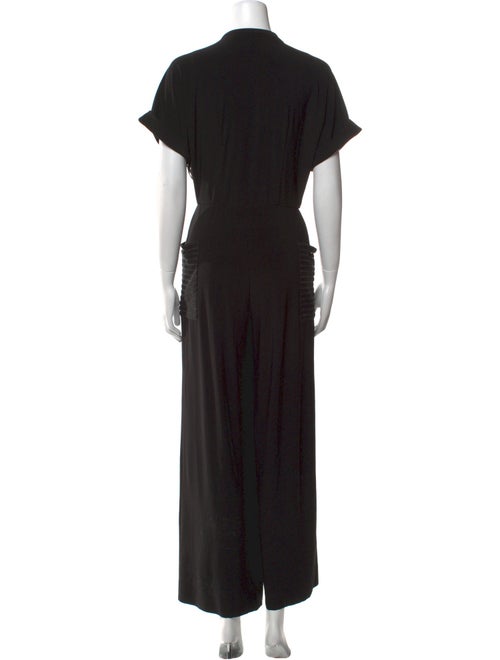 Norma Kamali Striped V-Neck Jumpsuit