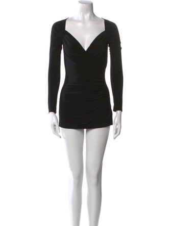 Norma Kamali V-Neck Mini Dress