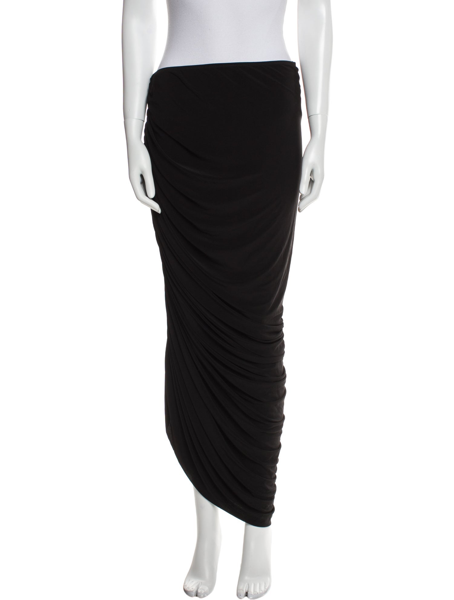 Norma Kamali Pleated Accents Long Skirt