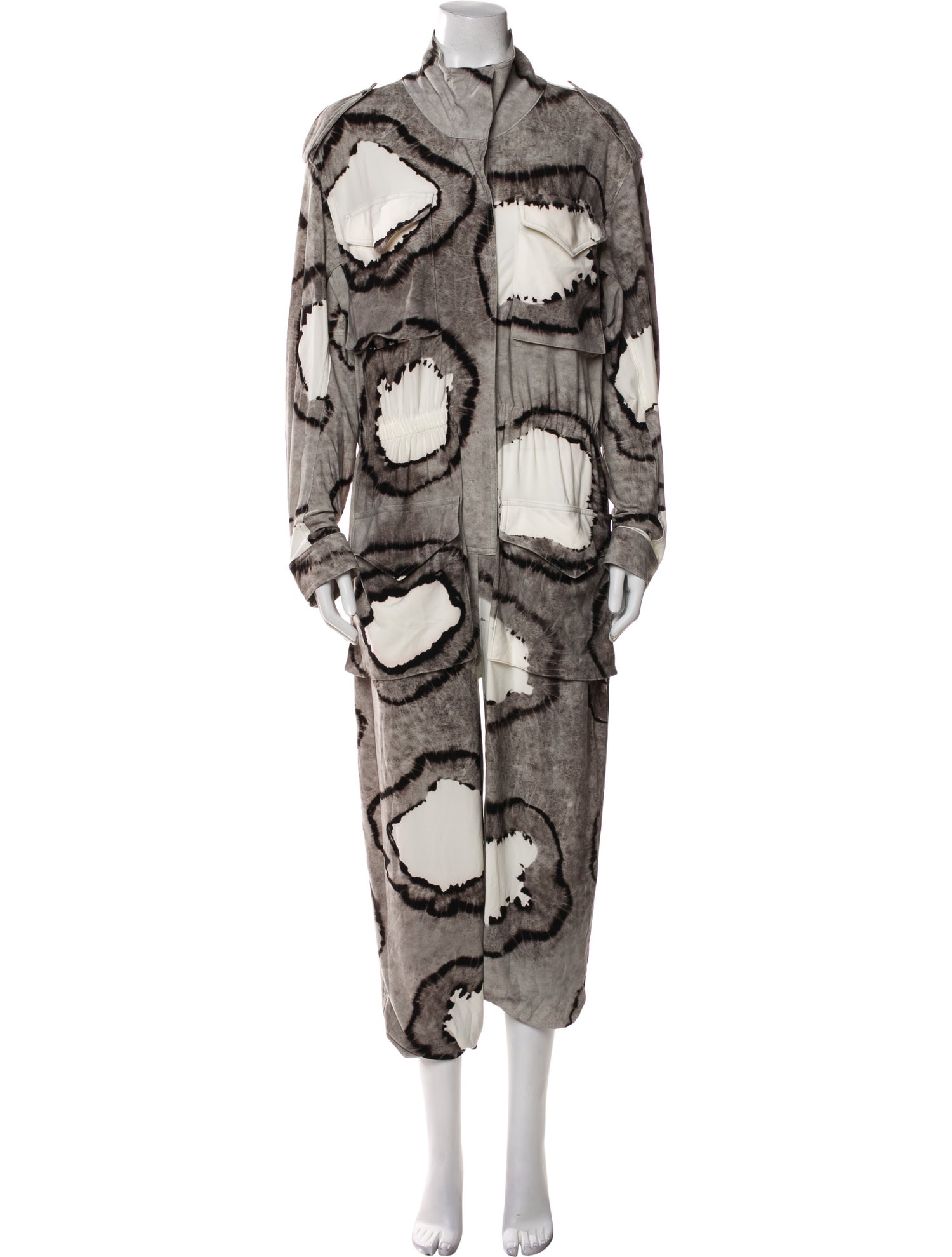 Norma Kamali Printed Mock Neck Jumpsuit