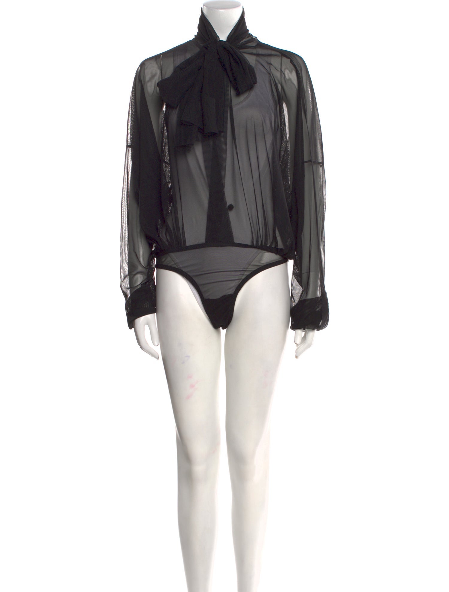 Norma Kamali Nylon Mock Neck Bodysuit