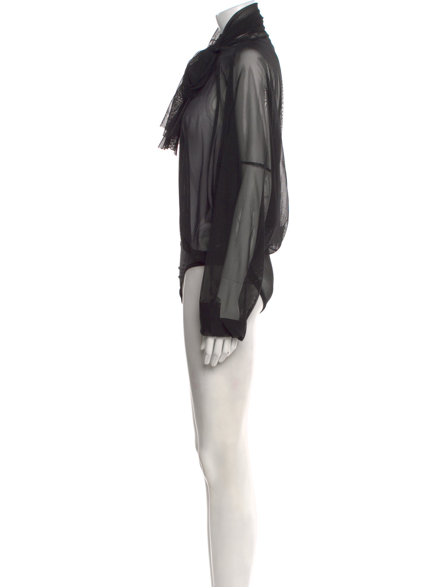 Norma Kamali Nylon Mock Neck Bodysuit