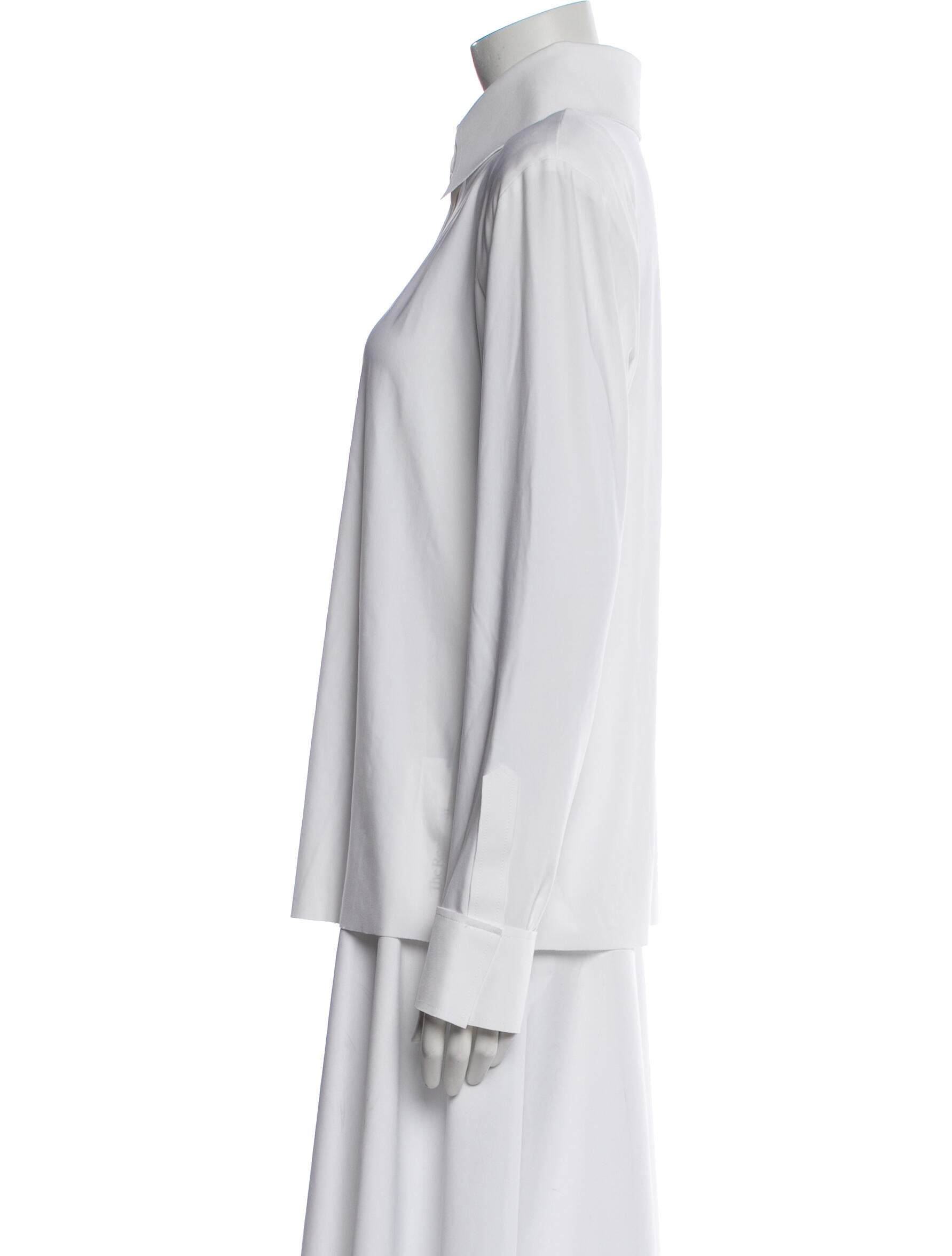 Norma Kamali Long Sleeve Button-Up Top