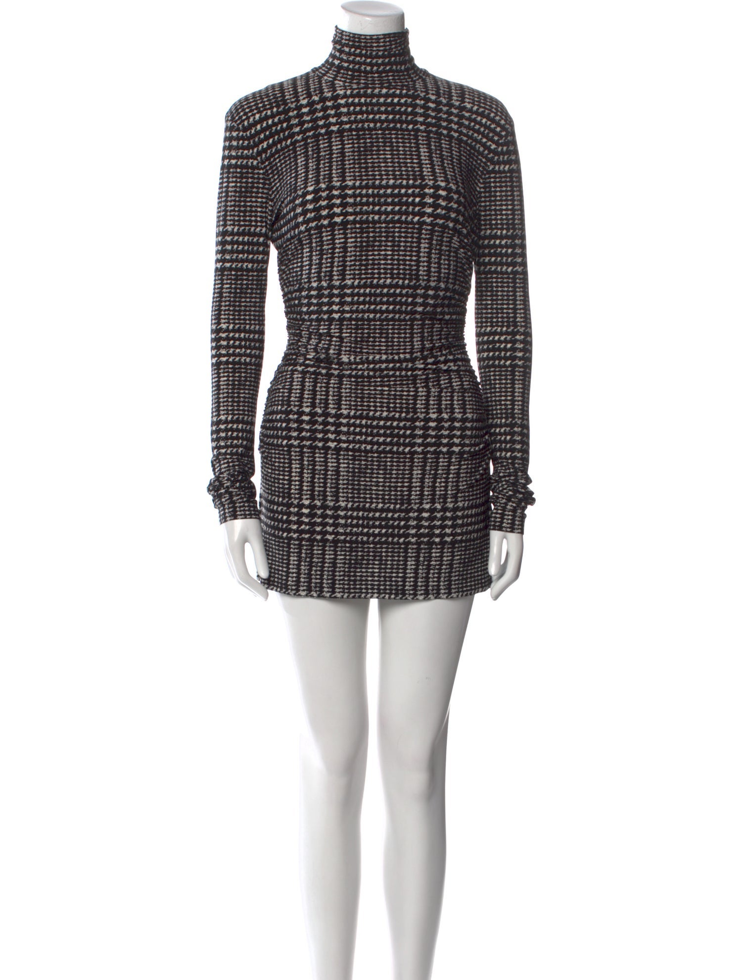 Norma Kamali Houndstooth Print Mini Dress