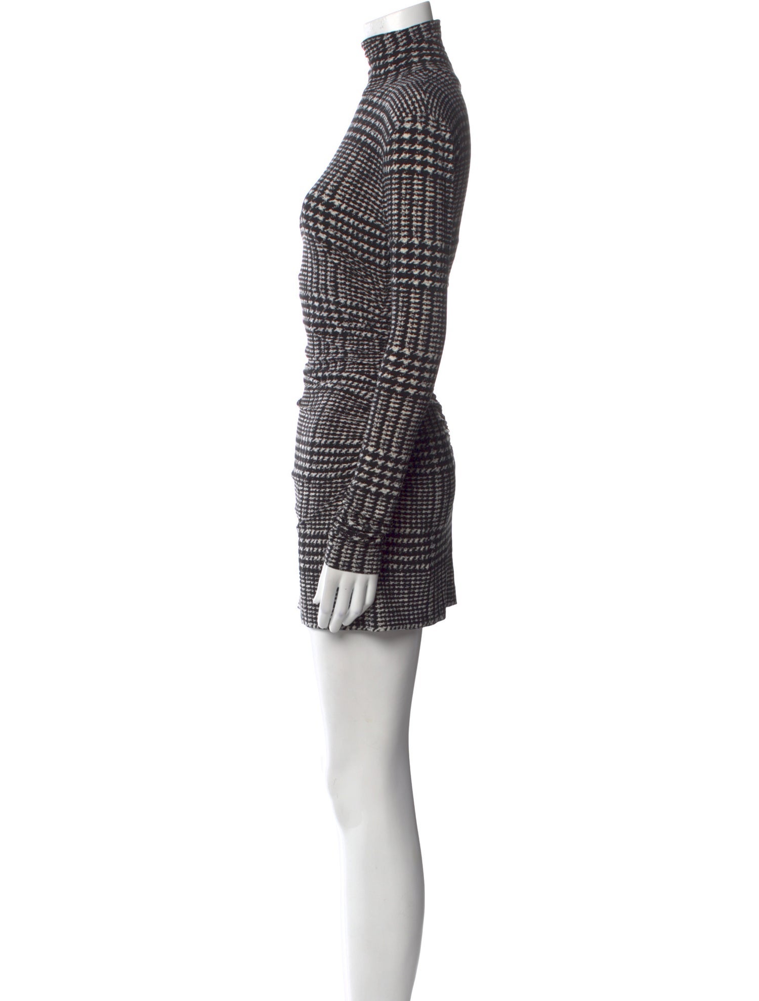 Norma Kamali Houndstooth Print Mini Dress