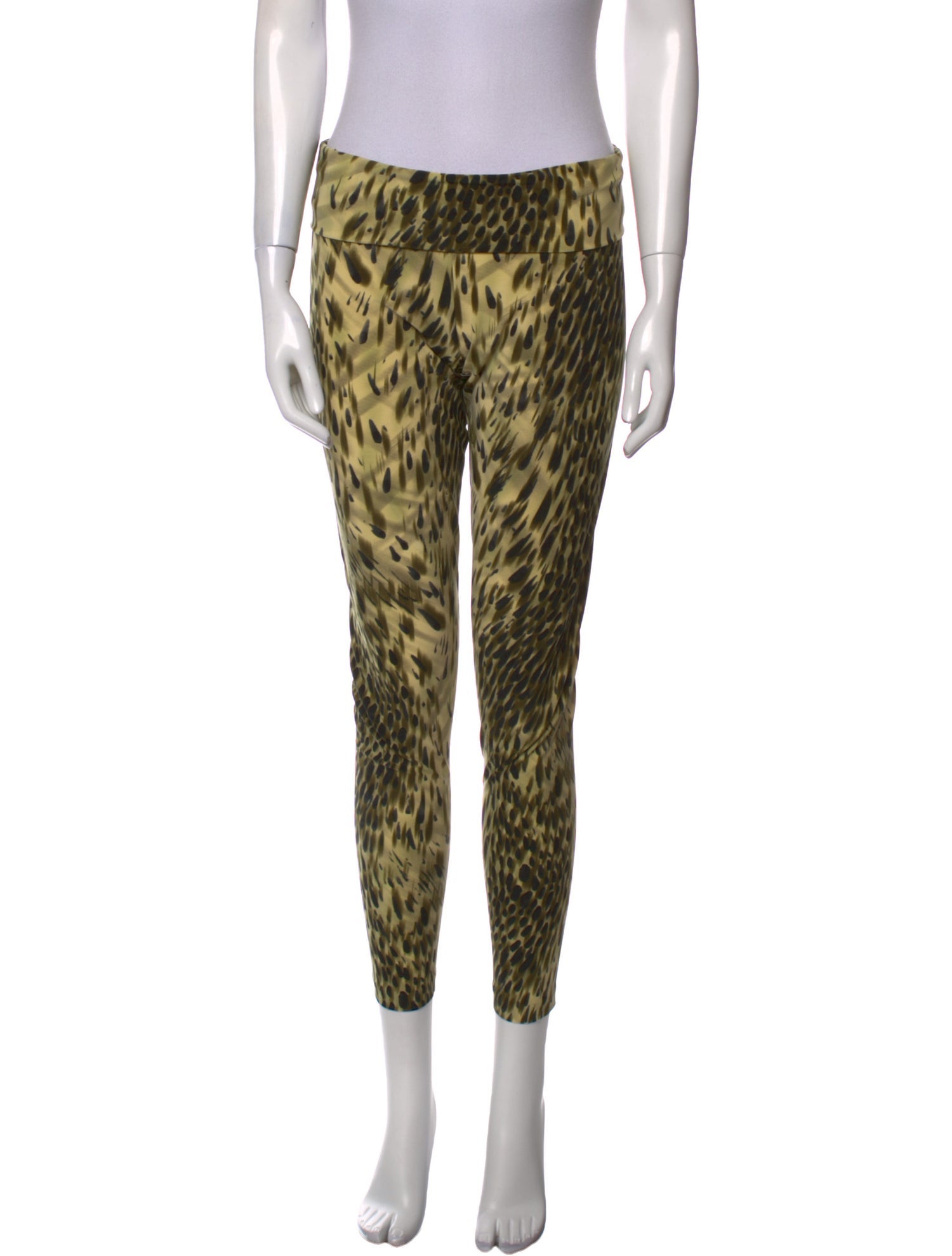 Norma Kamali Animal Print Skinny Leg Pants