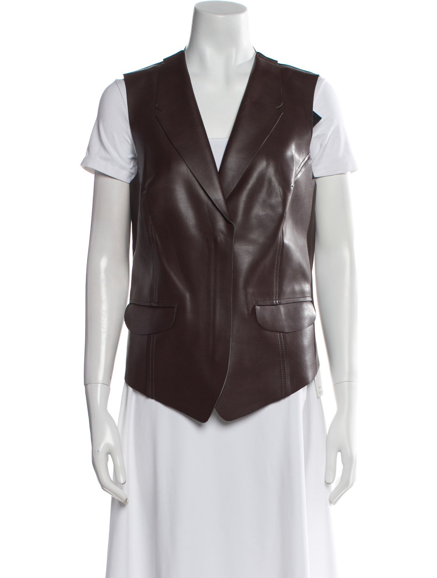 Norma Kamali Faux Leather Vest