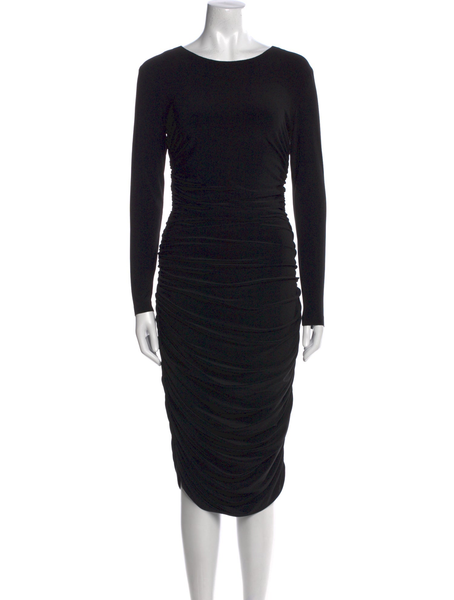 Norma Kamali Bateau Neckline Midi Length Dress