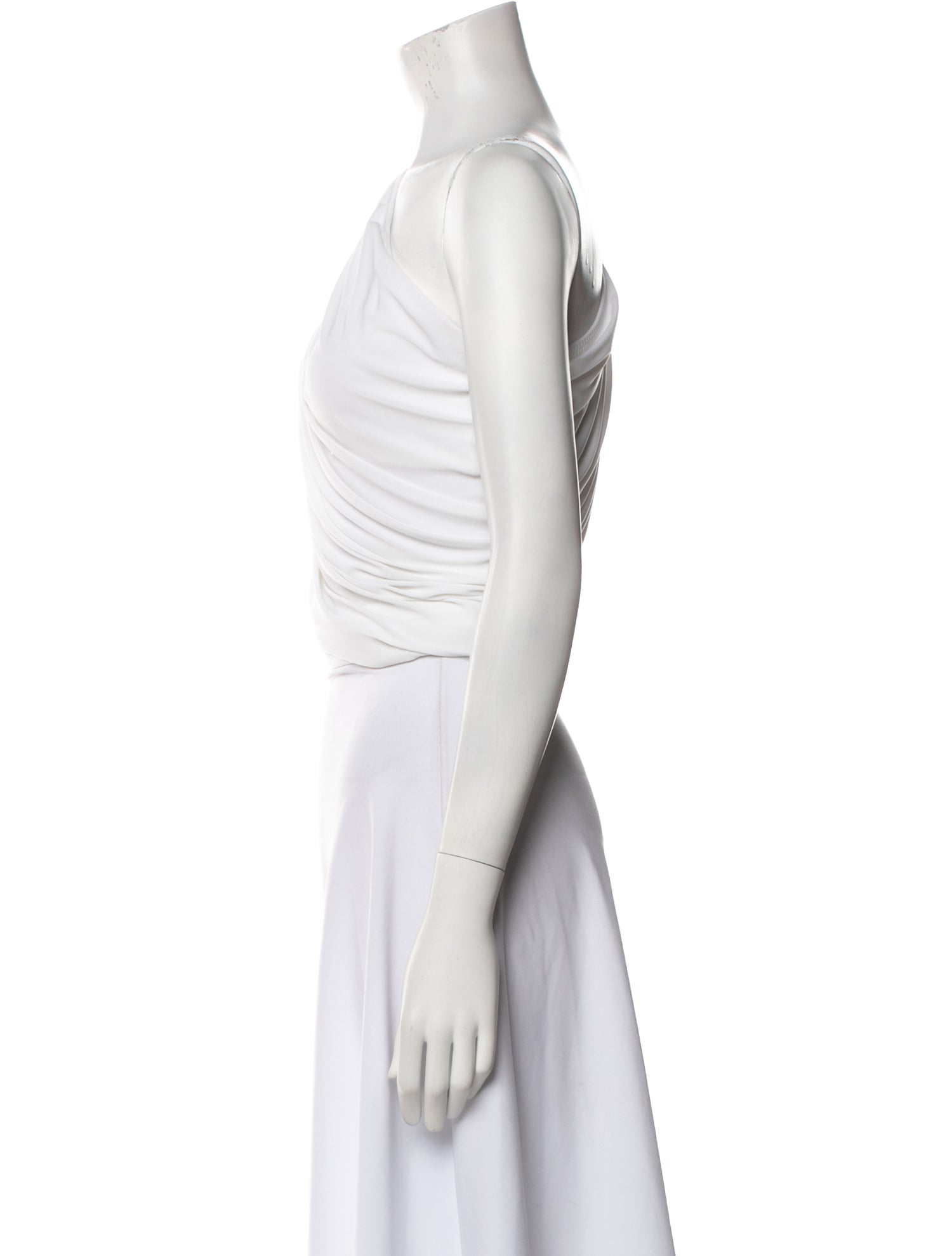 Norma Kamali One-Shoulder Sleeveless Crop Top