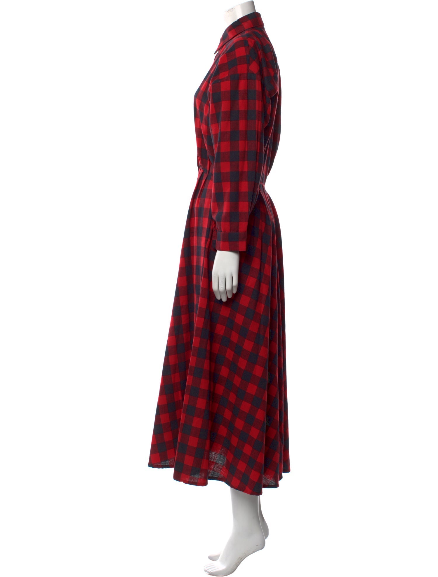 Norma Kamali Plaid Print Long Dress