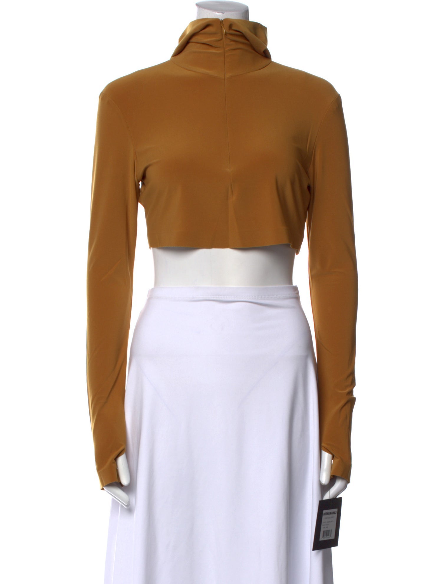 Norma Kamali Turtleneck Long Sleeve Crop Top w/ Tags