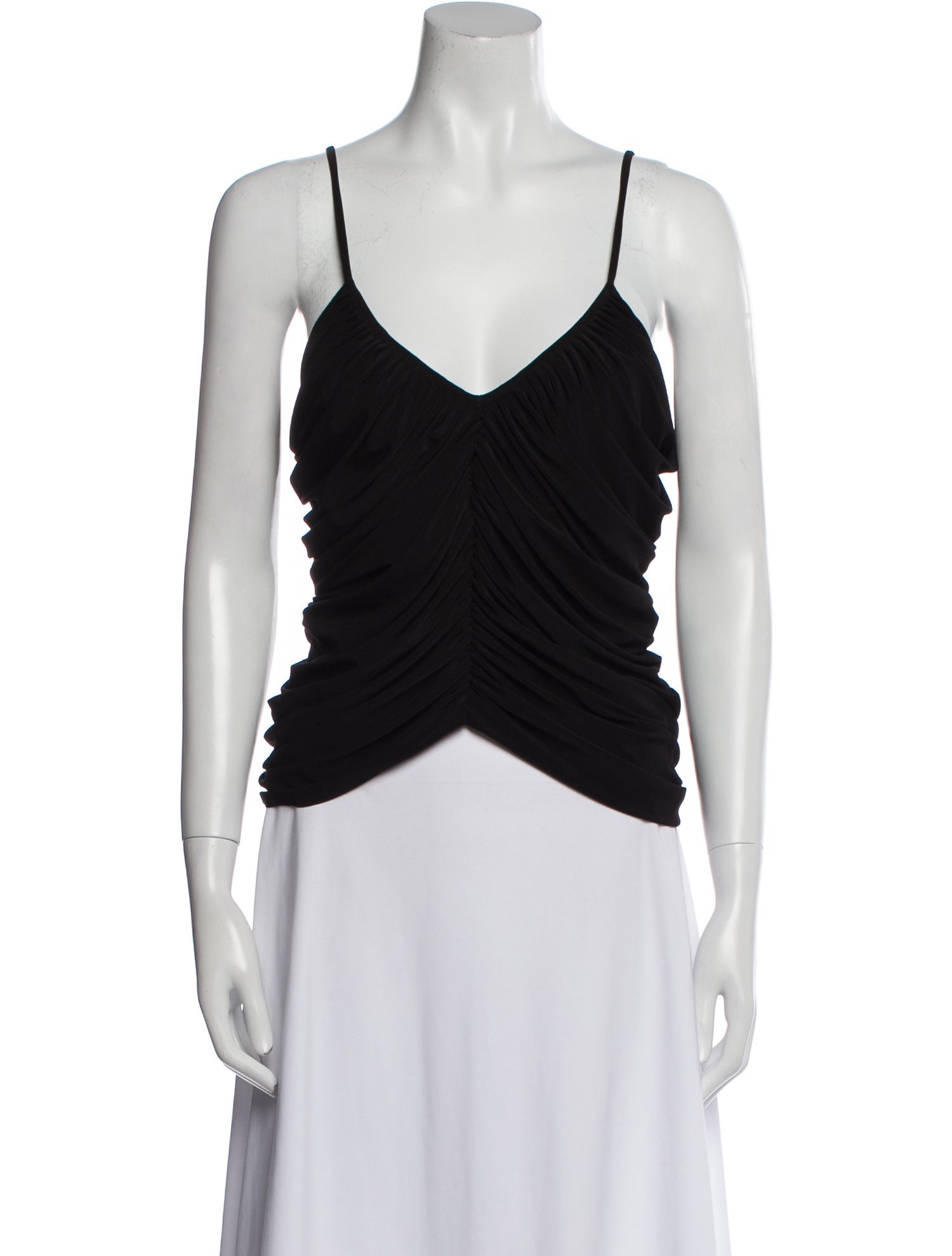 Norma Kamali V-Neck Sleeveless Crop Top